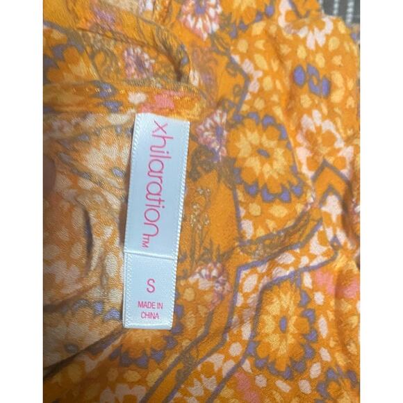 Xhilaration Small Orange Romper Floral - Picture 4 of 5